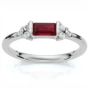 Bliss Diamond 1/3ct Thin Ruby Diamond Stackable Wedding Ring 14k Gold Lab Grown In Metallic