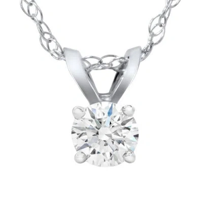 Bliss Diamond 1/4 Carat Solitaire Lab Grown Diamond Pendant 14k Gold In 14k White Gold