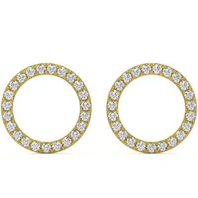 Bliss Diamond 1/4ct Circle Diamond Earrings In 10k Rose Gold