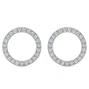Bliss Diamond 1/4ct Circle Diamond Earrings In 10k White Gold