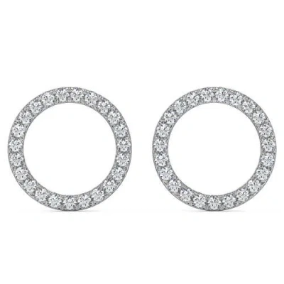 Bliss Diamond 1/4ct Circle Diamond Earrings In 10k White Gold