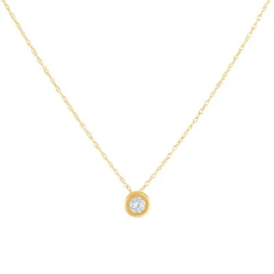 Bliss Diamond 1/4ct Diamond Bezel Pendant Solitaire Necklace 14k Gold Lab Grown In 14k Yellow Gold