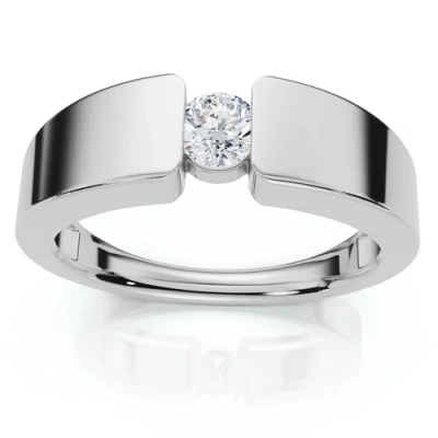Bliss Diamond 1/4ct Diamond Solitaire Wedding/anniversary Ring 14k Gold Or Pt Lab Grown In Silver