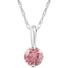 Bliss Diamond 1/4ct Pink Diamond Solitaire Pendant 14k Gold 18" Necklace Lab Grown In 14k White Gold