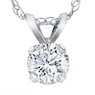 Bliss Diamond 1/4ct Solitaire Round Lab Grown Diamond Pendant 14k Gold In 14k White Gold