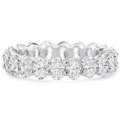 Bliss Diamond 14k Gold 2.25ct Oval Diamond Eternity Ring In Silver