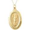 Bliss Diamond 14k Gold Lady Of Guadalupe Medal Pendant  1" Tall 4 Grams In Yellow Gold