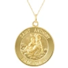 Bliss Diamond 14k Gold St. Anthony Medal Pendant 1" Tall 4.5 Grams In Yellow Gold