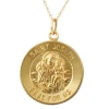Bliss Diamond 14k Gold St. Joseph Medal Pendant .5" Tall 2.5 Grams In Yellow Gold