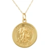 Bliss Diamond 14k Gold St. Michael Medal Pendant  1" Tall 4.5 Grams In Yellow Gold