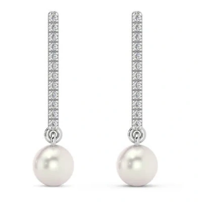 Bliss Diamond 14k Gold Tennis Earrings Lab Grown In 14k White Gold