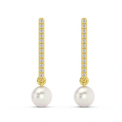 Bliss Diamond 14k Gold Tennis Earrings Lab Grown In 14k Yellow Gold