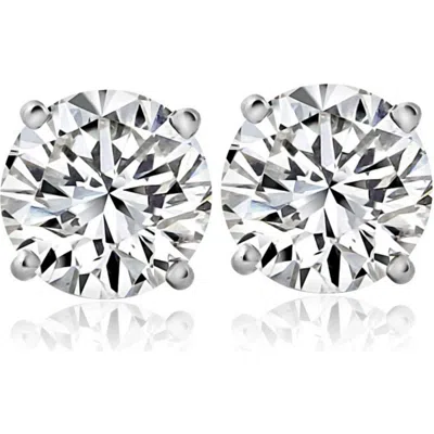 Bliss Diamond 14k Or Gold 2 Ct T.w. Certified Natural Diamond Studs In Silver