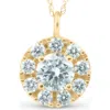 Bliss Diamond 14k Gold 1 1/2ct Circle Round Lab Grown Diamond Pendant Necklace In 14k Yellow Gold