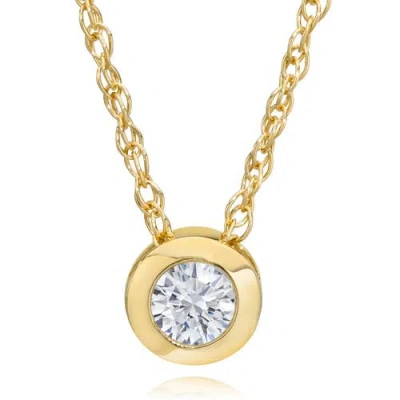 Bliss Diamond 14k Gold 1/4ct Round Lab Grown Diamond Solitaire Bezel Pendant In 14k Yellow Gold