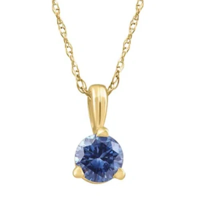 Bliss Diamond 1/5ct Blue Diamond Pendant Lab Grown Necklace In 14k Yellow Gold