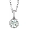 Bliss Diamond 1/5ct Diamond Solitaire Necklace Bezel Pendant Available In White Gold