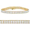 Bliss Diamond 15ct Emerald Cut Diamond Tennis Bracelet 7" 14k Gold Lab Grown In Gold