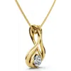 Bliss Diamond 1/5ct Solitaire Lotus Diamond Pendant 14k Gold 18" Necklace Lab Grown