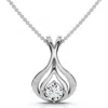 Bliss Diamond 1/5ct Solitaire Lotus Diamond Pendant 14k Gold 18" Necklace Lab Grown In Gold