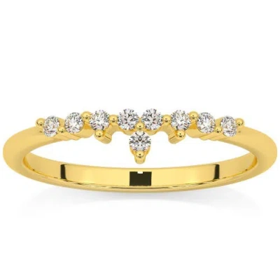 Bliss Diamond 1/5ct Stackable Diamomnd Anniversary Ring Wedding Band 14k Gold Lab Grown In Pink