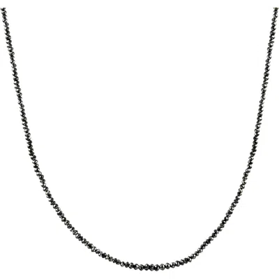 Bliss Diamond 15ct Tw Black Diamond Necklace 16" With 2" Extended 18k Gold In 18k White Gold