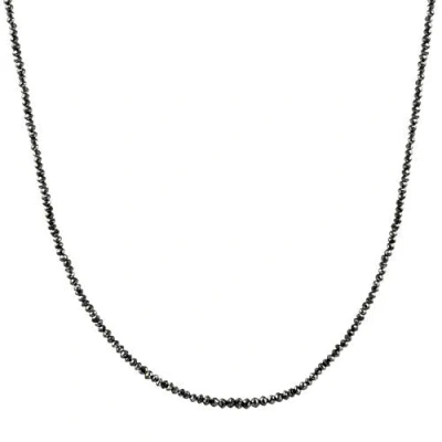 Bliss Diamond 15ct Tw Black Diamond Necklace 16" With 2" Extended 18k Gold In 18k Yellow Gold