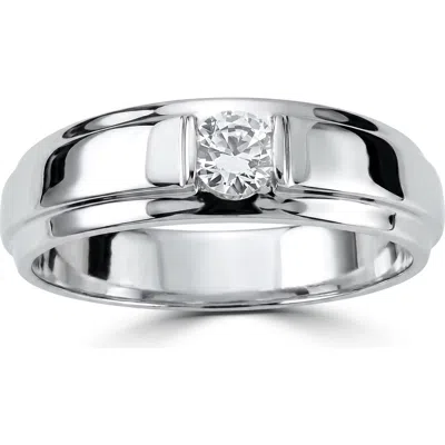 Bliss Diamond 1/6ct Mens Diamond Solitaire Ring 10k Gold In 10k White Gold