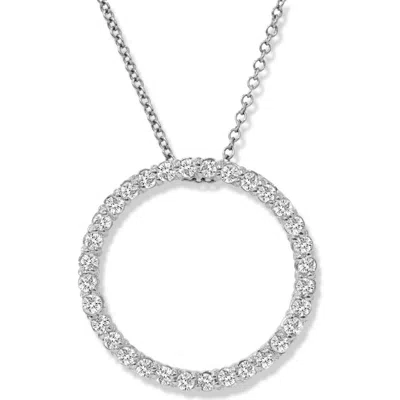 Bliss Diamond 18" Necklace 5/8" Wide In Silver
