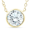 Bliss Diamond 1.88ct Round Solitaire Diamond Bezel Pendant 14k Yellow Gold Lab Grown In 14k Yellow Gold