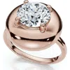 Bliss Diamond 1ct Diamond Bezel Stackable Button Engagement Ring 14k Gold Or Pt Lab Grown