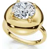 Bliss Diamond 1ct Diamond Bezel Stackable Button Engagement Ring 14k Gold Or Pt Lab Grown In Gold