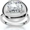 Bliss Diamond 1ct Diamond Bezel Stackable Button Engagement Ring 14k Gold Or Pt Lab Grown In Silver