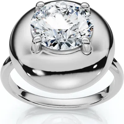 Bliss Diamond 1ct Diamond Bezel Stackable Button Engagement Ring 14k Gold Or Pt Lab Grown In Silver
