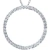 Bliss Diamond 1ct Diamond Circle Of Life Eternity Pendant 14k Gold In 14k White Gold