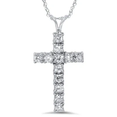 Bliss Diamond 1ct Diamond Cross Pendant 14k Gold (1 Inch Tall) Lab Grown In 14k White Gold