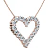 Bliss Diamond 1ct Diamond Heart Pendant 14k Gold Lab Grown 3/4" Tall Necklace In 14k Rose Gold