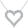 Bliss Diamond 1ct Diamond Heart Pendant 14k Gold Lab Grown 3/4" Tall Necklace In 14k White Gold