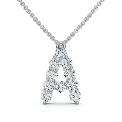 Bliss Diamond 1ct Diamond Initial "a" Pendant 14k Gold 18" Necklace Lab Grown 5/8" Tall