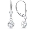 Bliss Diamond 1ct Diamond Lab Grown Dangle Lever Back Hoop Earrings 14k Gold In 14k White Gold