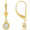 Bliss Diamond 1ct Diamond Lab Grown Dangle Lever Back Hoop Earrings 14k Yellow Gold In 14k Yellow Gold