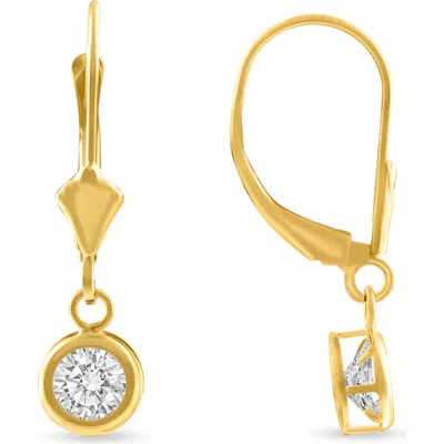 Bliss Diamond 1ct Diamond Lab Grown Dangle Lever Back Hoop Earrings 14k Yellow Gold