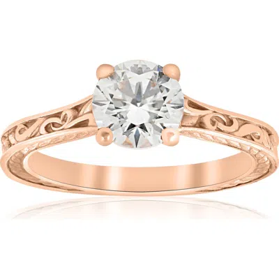 Bliss Diamond 1ct Diamond Solitaire 14k Gold   Engagement Ring Art Deco Lab Grown In 14k Rose Gold