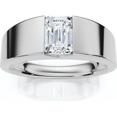 Bliss Diamond 1ct Emerald Cut Diamond Wedding Anniversary Ring 14k Gold Or Platinum In Silver