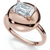 Bliss Diamond 1ct Emerald Cut Solitaire Candy Button Diamond Ring 14k Gold Or Pt Lab Grown