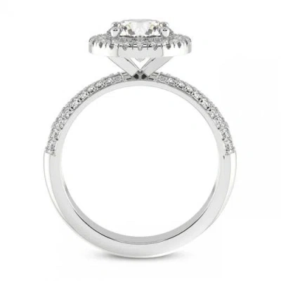 Bliss Diamond 1ct Halo Diamond Accent Ring Gold Lab Grown In 10k White Gold