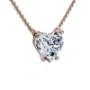 Bliss Diamond 1ct Heart Shape Diamond Solitaire Diamond Pendant 14k Gold Necklace Lab Grown In 14k Rose Gold