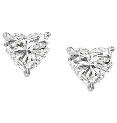 Bliss Diamond 1ct Heart Shape Diamond Studs Lab Grown 14k Gold In 14k White Gold