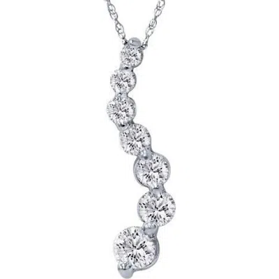 Bliss Diamond 1ct Lab Created Diamond Journey Pendant 14k White Gold