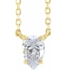 Bliss Diamond 1ct Pear Shape Diamond Solitaire Floating Pendant Yellow Gold Necklace Lab Grown In 14k White Gold